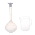 500Ml Long Neck Clear White Plastic Volumetric Measuring Flask & 1000ML Clear Plastic Graduated Laboratory Measuring. 