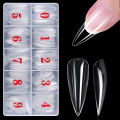 Extension Nail False Pressure Tip Nail Spain High Box 500 Pieces / Mixed Size DIY Nail Art Tool with Clear Acrylic Nails. 