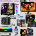 Transparent Powerful Ryzen 7 5700X Pairs Gigabyte RTX 5060 8GB Windforce OC Graphics/24" 200Hz Monitor/8 /16GB DDR4 RAM/ 750Watt 80+Gold PSU Best Performance Gaming PC. 