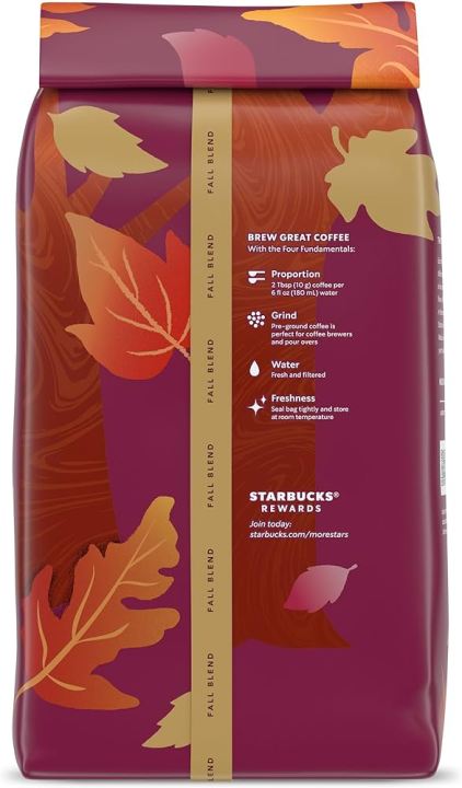Starbucks%20Ground%20Coffee,%20Fall%20Blend%20Medium%20Roast%20Coffee,%20100%25%20Arabica,%20Limited%20Edition,%201%20Bag%20(10%20Oz)%20283g%20-%20Image%202
