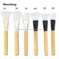 Wenefang Single Eco vegan flat makeup brush bamboo handle wood handle silicon facial mask brush for mask bowl set. 
