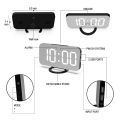 Mirror Digital Alarm Clock 12/24H 2 Time Display Modes LED Clocks. 