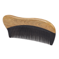 ZOROOM 4X Natural Green Sandalwood Hair Comb - No Static Wooden Fine Tooth Black Horn Comb (Green Sandalwood). 