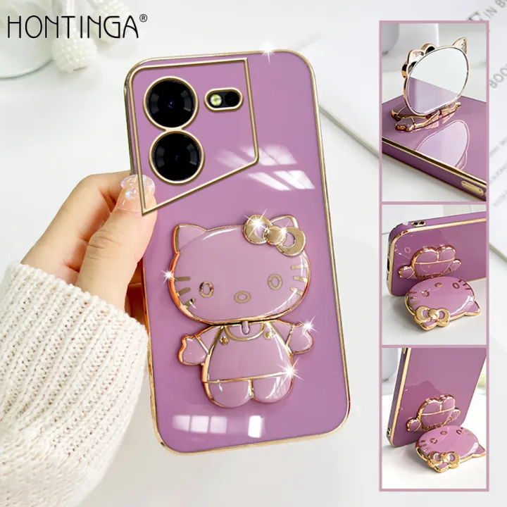 Hontinga%20for%20Tecno%20Pova%205%20Pro%205G%20Back%20Cover%20With%20Kitty%20Mirror%20Folding%20Bracket%20Soft%20Silicone%20Phone%20Case%20-%20Image%202