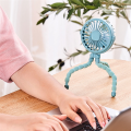 Pink Portable USB Rechargeable Silent Mini Fan 3 Speed Adjustable with Lighting Function for Car Seat Stroller. 