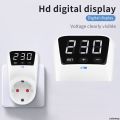 LufanshopHigh Quality New Adjustable Voltage Protector Socket AC 230V 16A Automatic Power Surge Protector EU Plug Socket Under Overvoltage Protection. 