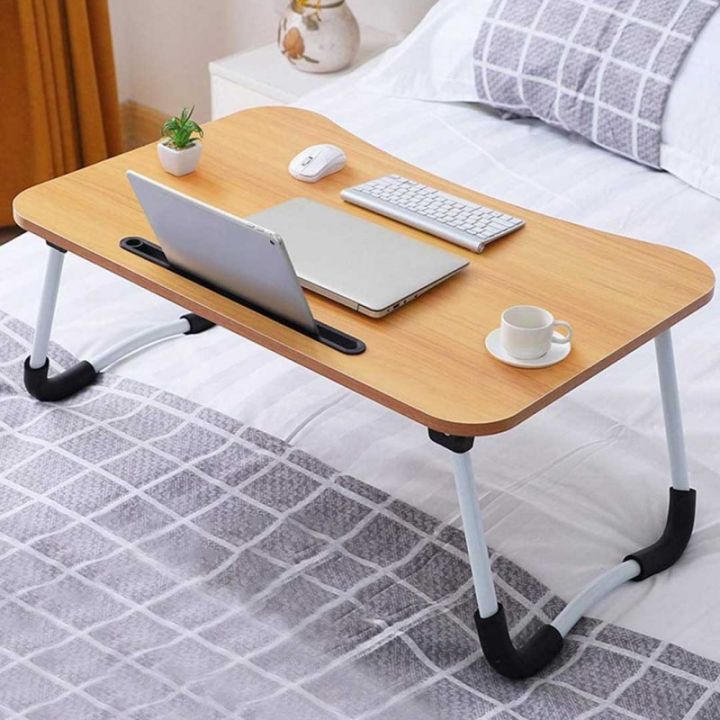 Portable%20Laptop%20Table:%20Foldable%20Food%20Tray%20Desk%20for%20Bed,%20with%20Legs%20and%20iPad%20Slot%20-%20Ideal%20for%20Eating,%20Working,%20and%20Studying%20on%20Couch,%20Sofa,%20or%20Floor%20-%20Image%202