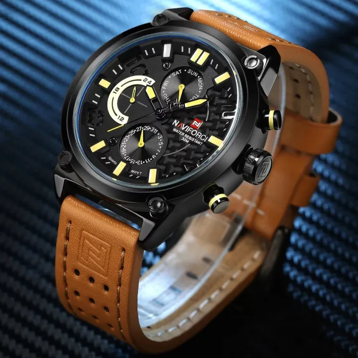 NAVIFORCE%20%20Nf9068%20Chronograph%20Date/Day%20Genuine%20Leather%20Strap%20Edition%20Quartz%20Sport%20Watch%20Relogio%20Masculino%20For%20Men%20-%20Image%209