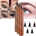 Eyebrow Pen Waterproof 4-Fork Tip Eyebrow Tattoo Pencil Long Lasting Professional Fine Sketch Liquid Eye Brow Pencil. 