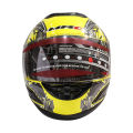 Yellow Mix Printed Mrc Full Helmet. 