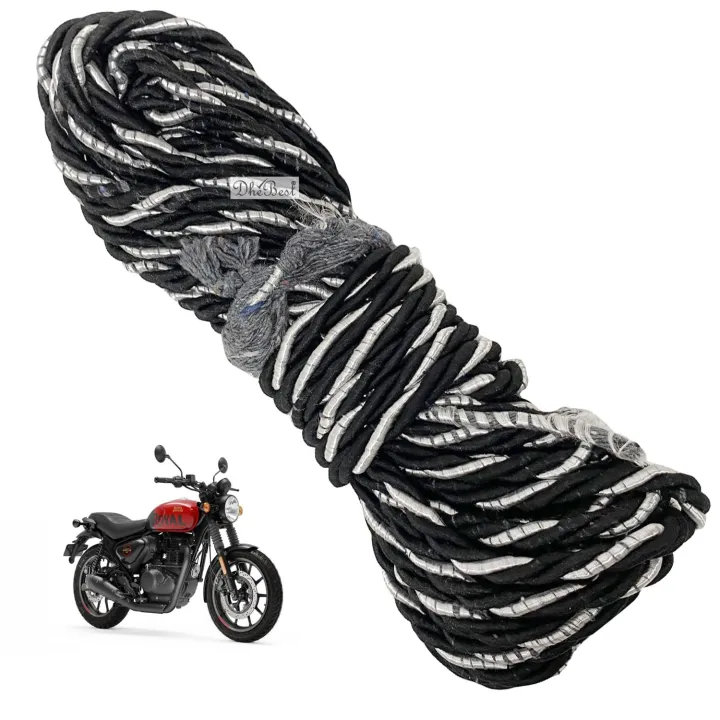 Royal Enfield Bullet Leg Guard Rope 100 Ft. -fully cover Black Grey ...