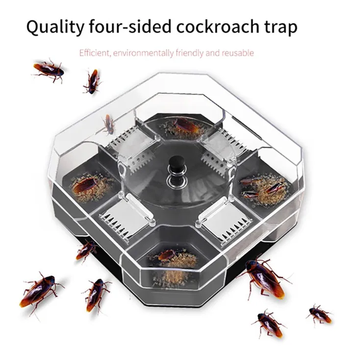 Reusable Cockroach Trap Box with Bait Chamber Indoor Insect Catcher ...