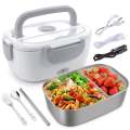 Electric Lunch Box, Portable Food Warmer Heating, Food-Grade Stainless Steel Container, 40W, 1.05Liter Capacity, Home Work Use, With Spoon And 2 Compartments. 