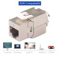 NEW 【7efc9af3】RJ45 Trapezoid Cat6 Cat7 Shielded FTP Module 10G Network Keystone Jack Connector Alloy Socket Module. 