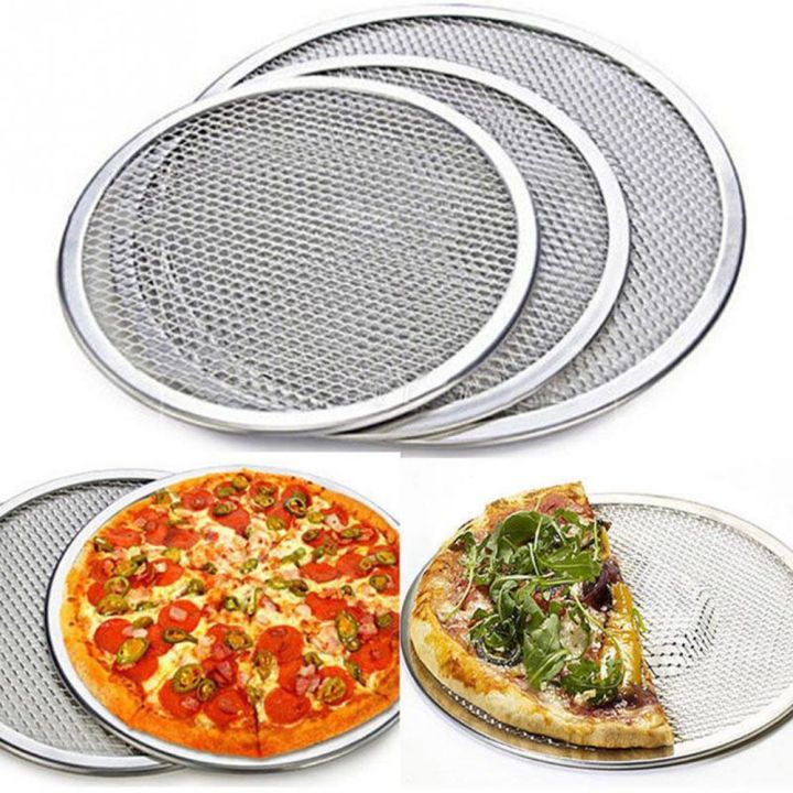 Mesh Screen Cooking 6''-12'' Flat Kitchen Oven Net Pizza Screen Plate Pan Aluminium Mesh ...