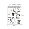 Big Size Malone Tattoo Bull Head Face Sticker Men Neck Hand Back Cool Body Art Temporary Tattoo Letter Tatoo 21x15cm. 