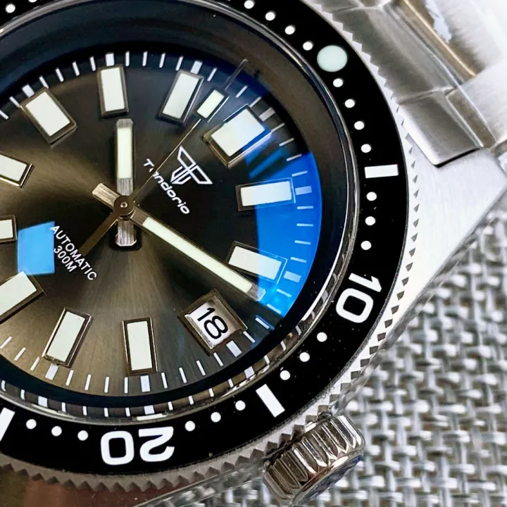 Tandorio%2041mm%2062MAS%20Black%20Gray%20Dial%20NH35A%20Automatic%20300M%20Diving%20Men's%20Watch%20Ceramic%20Bezel%20Green%20Lume%20Bow%20Sapphire%20Glass%20-%20Image%202