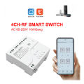 Tuya Smart Wifi Motor Switch Module RF 433 Radio Remote Control 4CH Inching Relay for Alexa Home, 4CH AC/DC 7-32V. 
