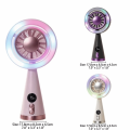 Electric Cooling Handheld Fan Compact Lightweight Rechargeable Fan Soft Lighting Gentle Wind Digital Display Fan Travel. 