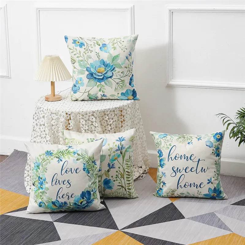 White Throw Pillow DFXSZ Spring Pillow Covers 18x18 Inch Set Of