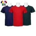 Pack Of 3 Plain 100% T-Shirt For Men-Blue/Red/Green. 