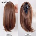 Sutuiying WIGSIN Synthetic Short Slightly Upturned Straight Ponytail Claw 2025 New Clip In Hair Extension Sweet Cute Ponytail Hairpiece for Women. 