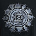 Black Cotton Round Neck OM Mandala Embroidered T-Shirt For Men. 