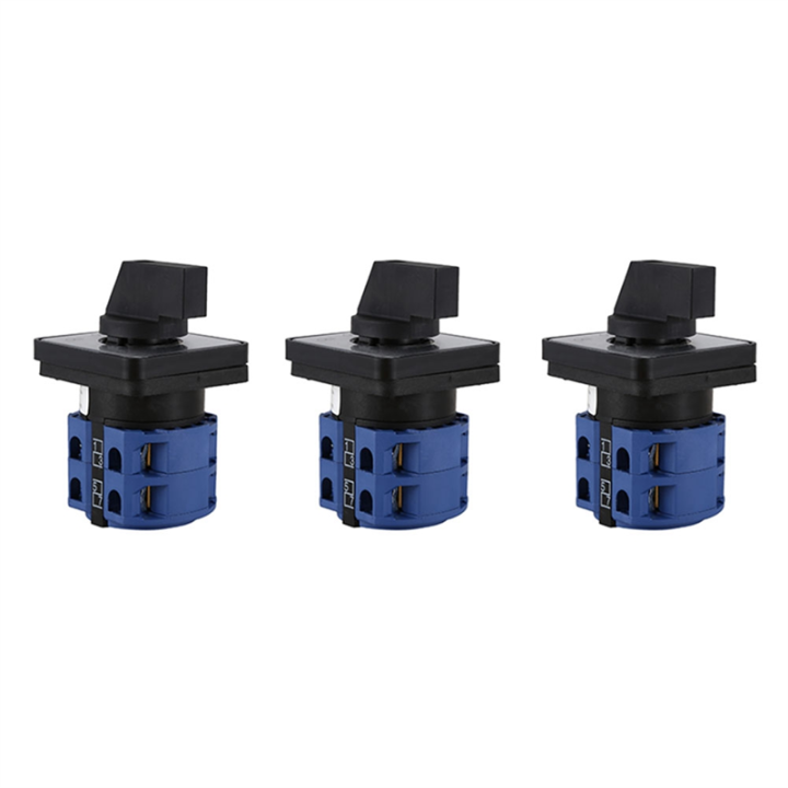 3X AC660V 25A 2-Pole 3-Position Momentary Plastic Rotary Changeover ...