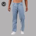 Wraon Light Blue Solid Premium Baggy Jeans For Men - Fashion | Jeans | Baggy Pants For Men | Men'S Wear. 