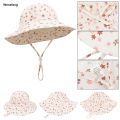 Wenefang Newborn Boys Girls Bucket Hat Summer Kids Toddler Panama Cap 0 to 【2025 Version】 48 Months Soft Cotton Baby Sun Hat flower printing Cute Bunny. 