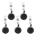 Sojhoop 5 Pcs Badge Holder Retractable Reel YOYO Clip Snap Button ID Card Key Black. 
