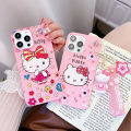 Hello Kitty Casing iPhone 16 Plus 16 15 Pro Max 15 Pro Phone Case iPhone 15 Plus 15 14 Pro Max 14 Pro Phone Cover Cartoon Hello Kitty 3D Dolls with Strap Lanyard. 