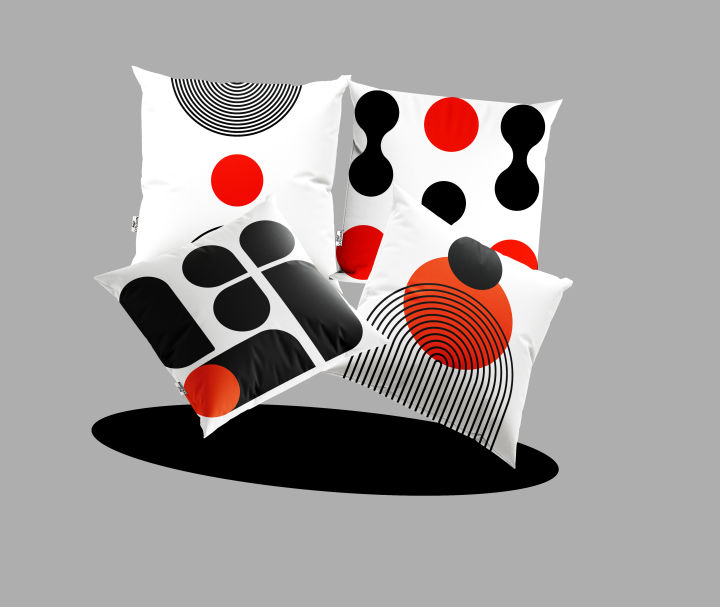 Modern Geometric Printed Cushion Cover Set – 4 Pieces