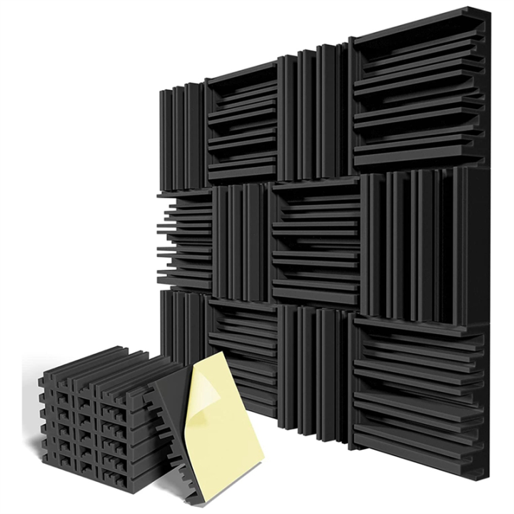 12 Pack Self-Adhesive Sound Proof Foam Panels High Resilience Sound ...