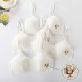 Short Breathable Bra Training Girls Kids Girls Lot/Piece Profesional 4 Bra Lingerie Cotton Bra Dot Design Teen Girl Top. 