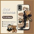 phone case cute Phone Case For Nokia C32 silicone Skin-friendly feel Dirt-resistant Black pearl pendant Back Cover. 