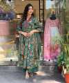 Fabdale 3 Piece Floral Print Viscose Rayon Kurta Suruwal Set with Dupatta | Salwar Suit for Women (DVST-009). 