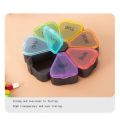2X Round Portable Pill Box Medicine Planner Round Shaped Small Case Weekly Pill Organizer 7-Sided Pill Reminder. 