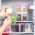 Set of 6 (1000 Ml) Plastic Fridge Kitchen Storage Boxes with Handle and Lid Plastic Storage Boxes for Refrigerator Kitchen, Pulses, Fruit, Food Storage Organizer with Lids. 