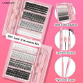 Yuantufei  Fashion  Eyelashe Clusters Lash Bond and Seal Makeup Tools Mix DIY Lower Lashes Extension Kit Tweezers Waterproof False Lashes Set. 
