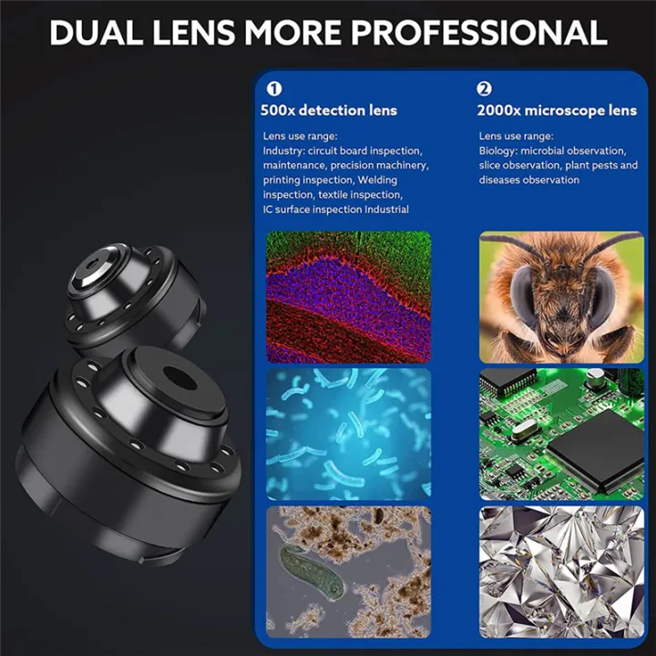 2000X Biological Digital Microscope Wifi USB Microscope with Digital ...