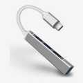 4 Port USB 3.0 Hub Slim Portable  Hub |  Silver. 
