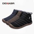DEKABR New Men Snow Boots Waterproof Non Slip Wear Resistant Light Weight Comfortable Winter Ankle Thick Warm Shoes For Men. 