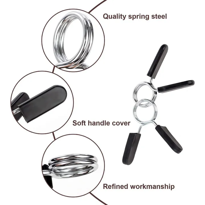 NAMUNY%208Pcs%2095mm%20Black%20Bearing%20Pulley%20Wheel%20Cable%20&%206%20Pack%201%20Inch%20(25%20mm)%20Barbell%20Clip%20Clamps-Dumbbell%20Spring%20Collars%20-%20Image%202
