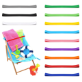 12 Pcs Beach Towel Bands,Elastic Beach Towel Holder,Chair Clips,Multicolor Towel Bands for Beach Chairs Swim Vacation. 
