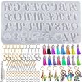 Epoxy Resin Keychain Making Set Drop Glue Ornament Molds Silicone Molds Kit 26 Letters Alphabet Molds Casting Molds. 