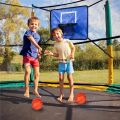 Easy to use for outdoor adults and kids, balls and pumps, goal goal trampoline basketball hoop kit with mini fit indoors. 