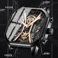 【versatile style】【Very good-looking】New multifunction men's watch from Swiss brand with super bright LED backlight quartz movement. 
