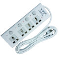 Urja B39-3M 4 Port Extension Multiplug with 3 Meters Cable | Individual Switch, Fire-Resistant, 2500W, LED Indicator | Ideal for Home & Office. 