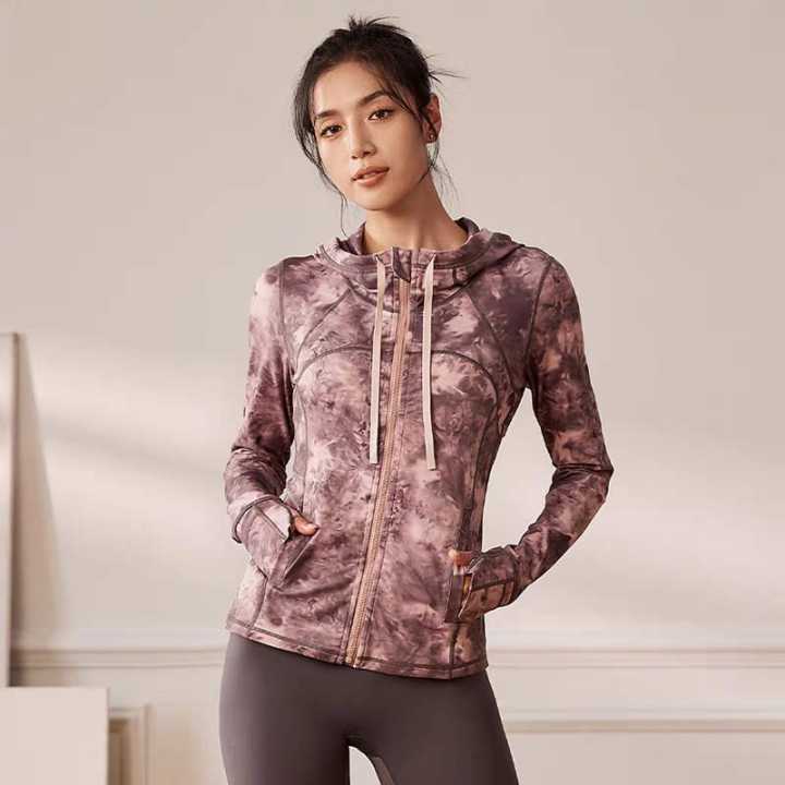 Women%20Sports%20Jacket%20Summer%20New%20Stretchable%20Tie%20Dye%20Sports%20Gym%20%5DWindcheater%20Long%20Sleeve%20Zip%20Up%20%7C%20Fitness%20Skinny%20Yoga%20&%20Casual%20Jackets%20%7C%20Women'S%20Wear%20-%20Image%202